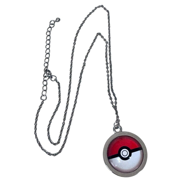 2014 Pokemon POKEBALL Glass Dome PENDANT on 20" Chain - Picture 4 of 4
